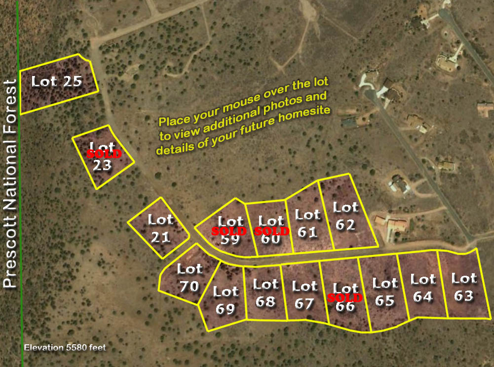 Map Home Lots in Prescott Arizona